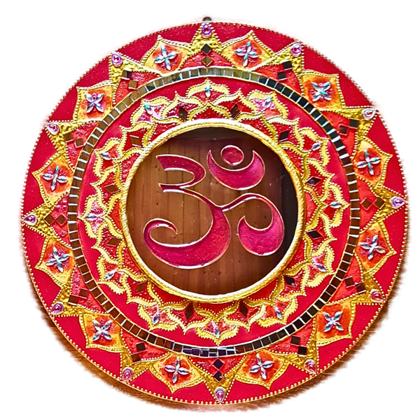 Mandala, red and gold